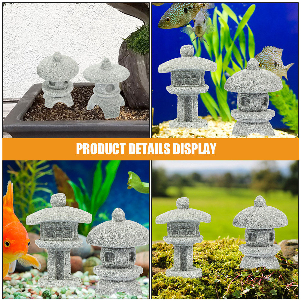 6Pcs Sandstone Pavilion Statue - огляд і ціна Mini Bonsai Zen Garden