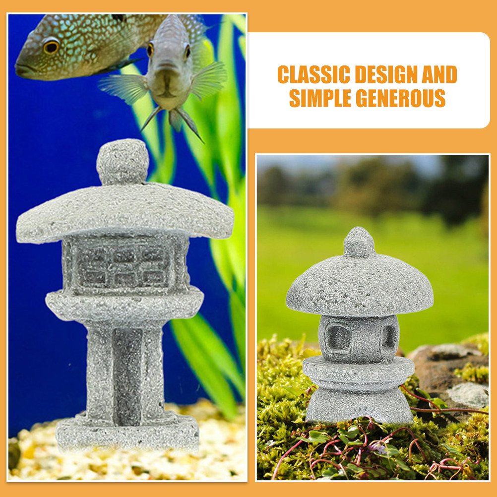 6Pcs Sandstone Pavilion Statue - огляд і ціна Mini Bonsai Zen Garden