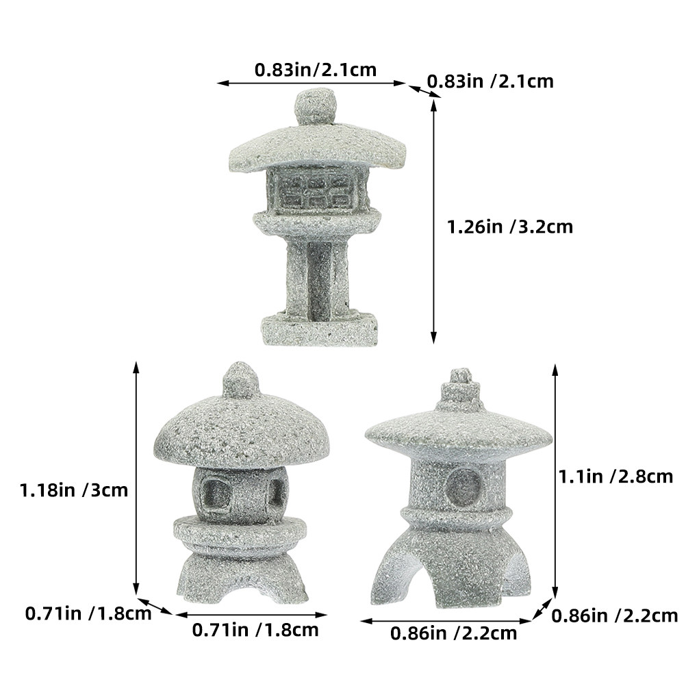 6Pcs Sandstone Pavilion Statue - огляд і ціна Mini Bonsai Zen Garden