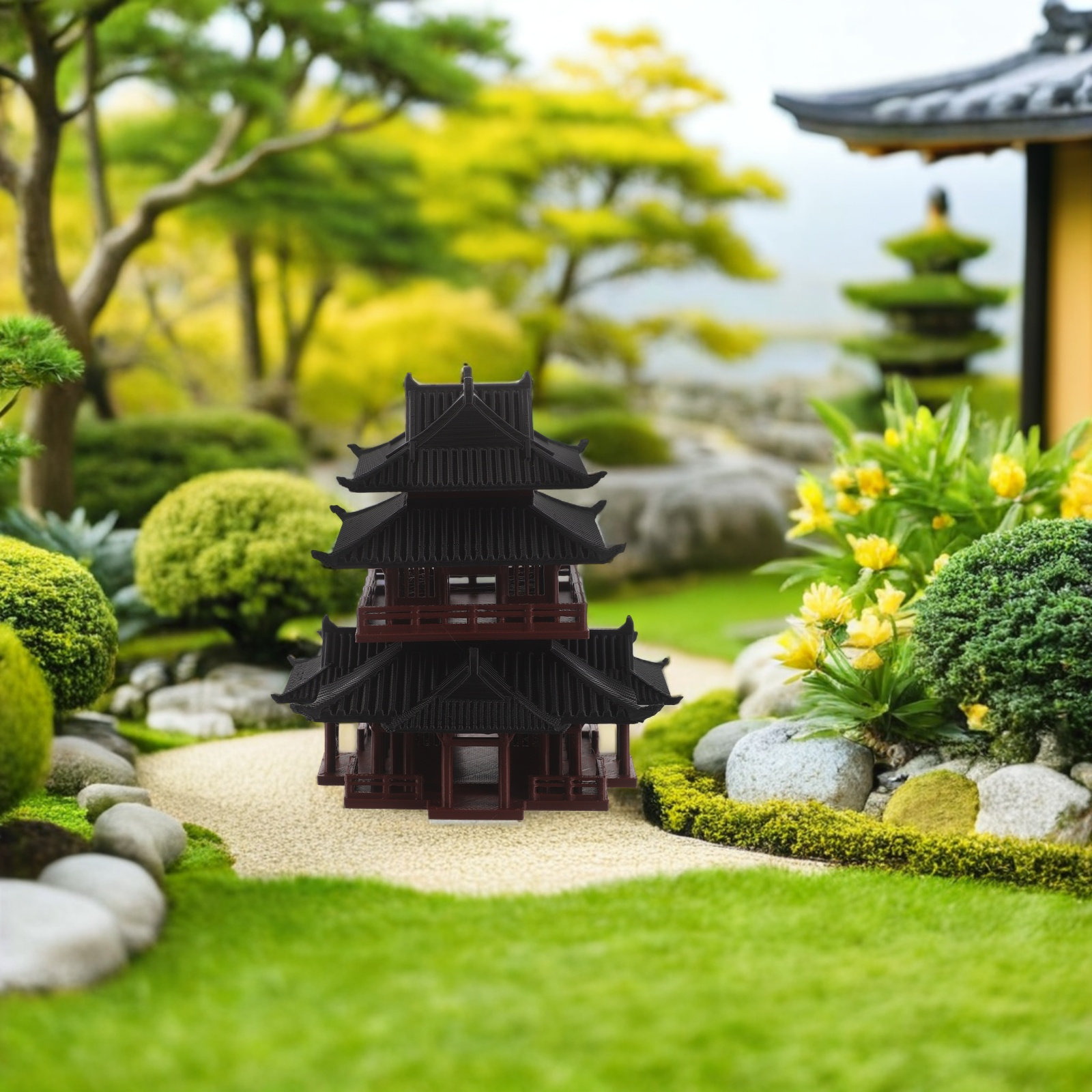 Mini Pagoda Ancient Building O - огляд і ціна Mini Bonsai Zen Garden