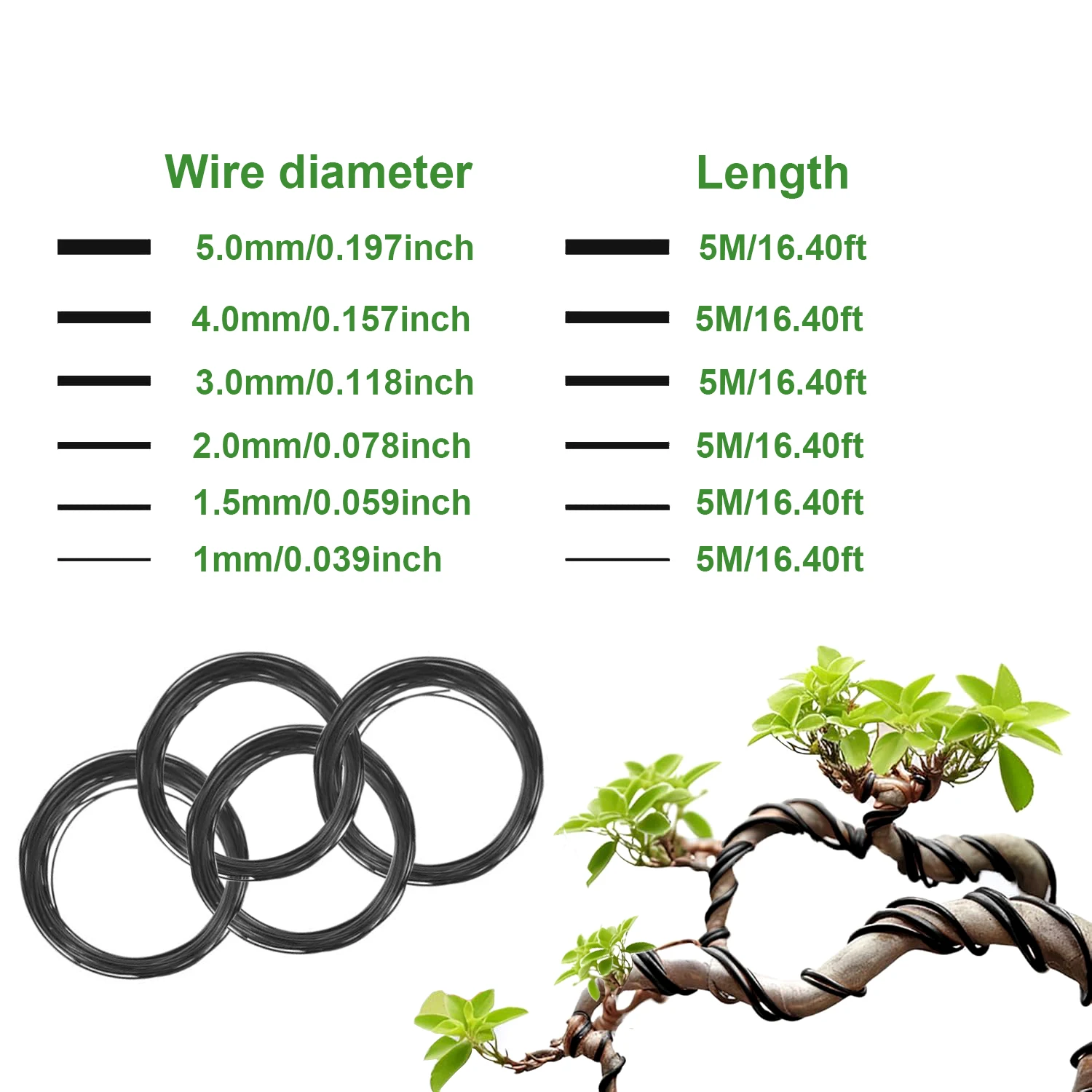 1pcs Bonsai Wires Anodized Alu - огляд і ціна Bonsai Garden Accessories