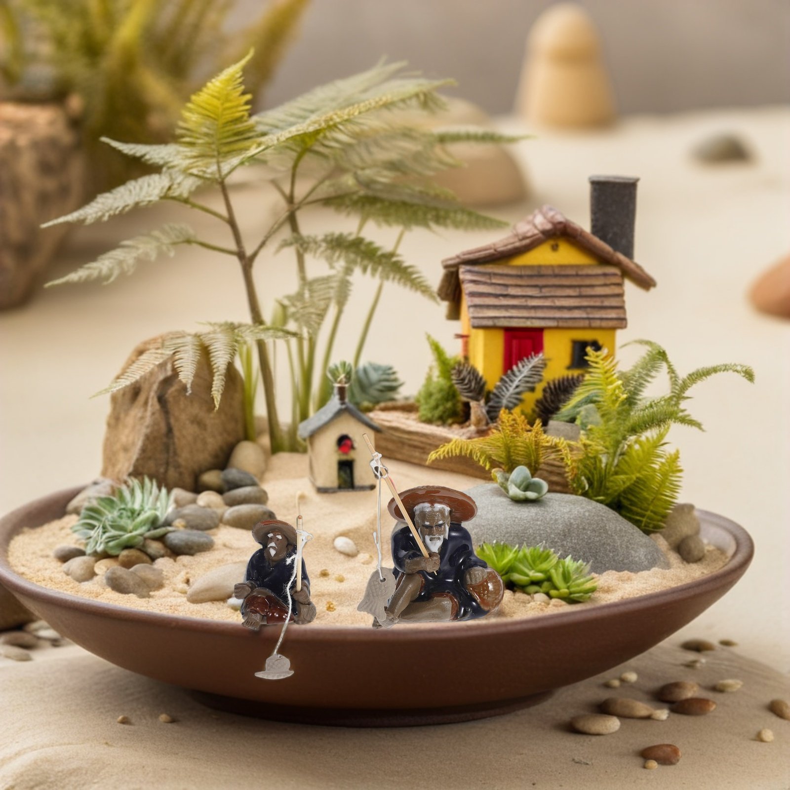 Zen Garden Fisherman Mini Figu - огляд і ціна Mini Bonsai Zen Garden