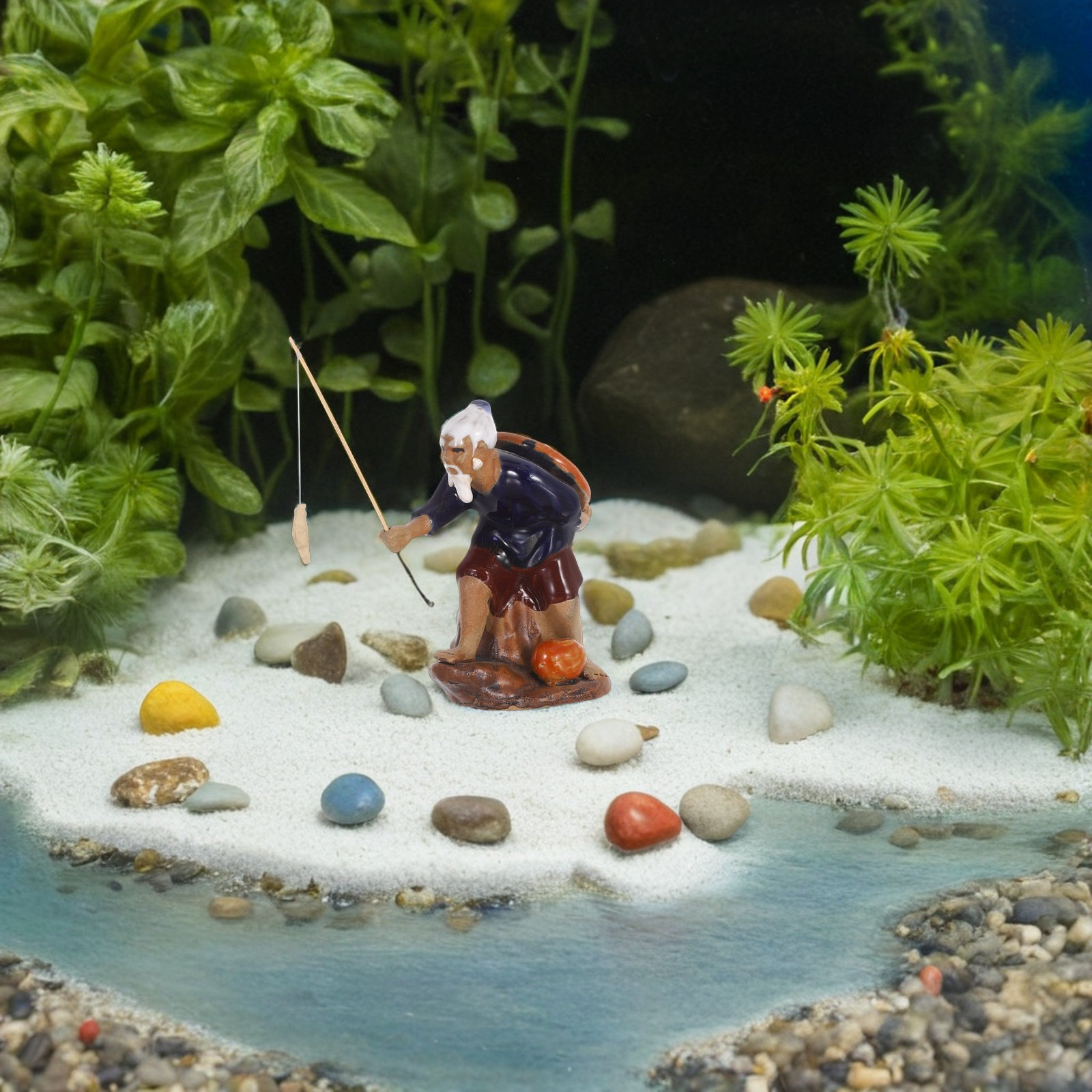 2Pcs Mini Fisherman Ceramic Bo - огляд і ціна Mini Bonsai Zen Garden