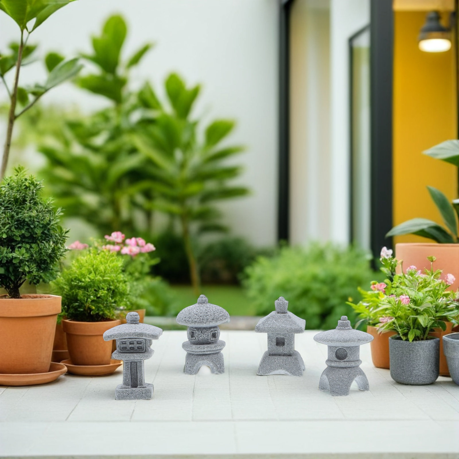 4Pcs Mini Pavilion Sculpture R - огляд і ціна Mini Bonsai Zen Garden